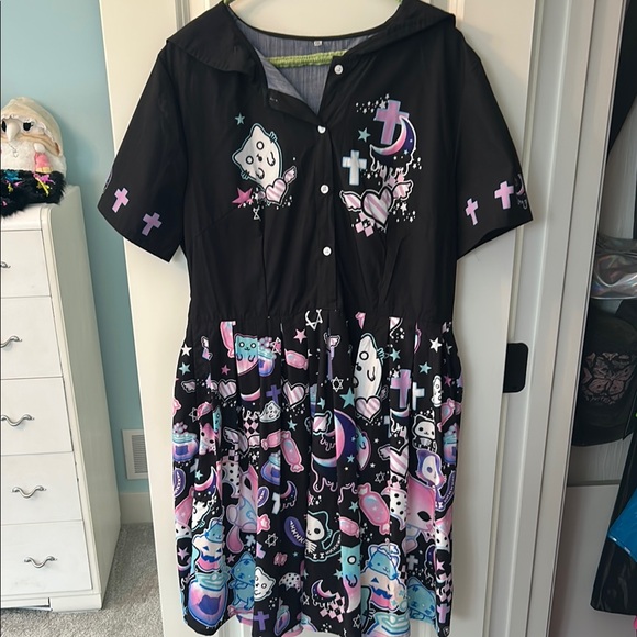 Hot Topic Dresses & Skirts - NWOT! Merbunny Baby Pastel Goth Cats Sailor Dress